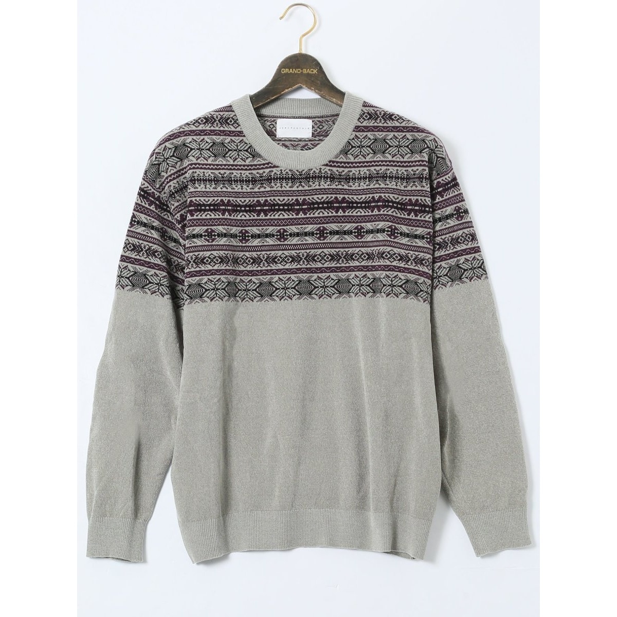 大きいサイズ】エアロポステール モールジャガード クルーニット