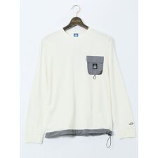 【大きいサイズ】ジェリー 胸ポケット付き クルーネック長袖シャツ