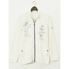 【大きいサイズ】シナコバ/SINA COVA 綿混 マリンプリント トラックジャケット