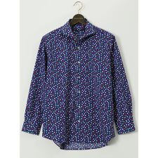 【大きいサイズ】ジーステージ ストレッチ ドット柄 カッタウェイ 長袖 シャツ