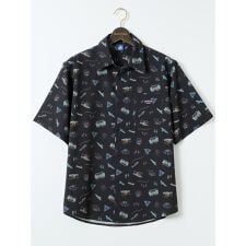 【大きいサイズ】ジェリー/GERRY 接触冷感 メッシュ 総柄 半袖 シャツ(セットアップ可能)