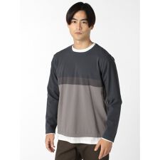 m.f.エディトリアル ふわもちボーダー クルーニット&長袖Tシャツ アンサンブル