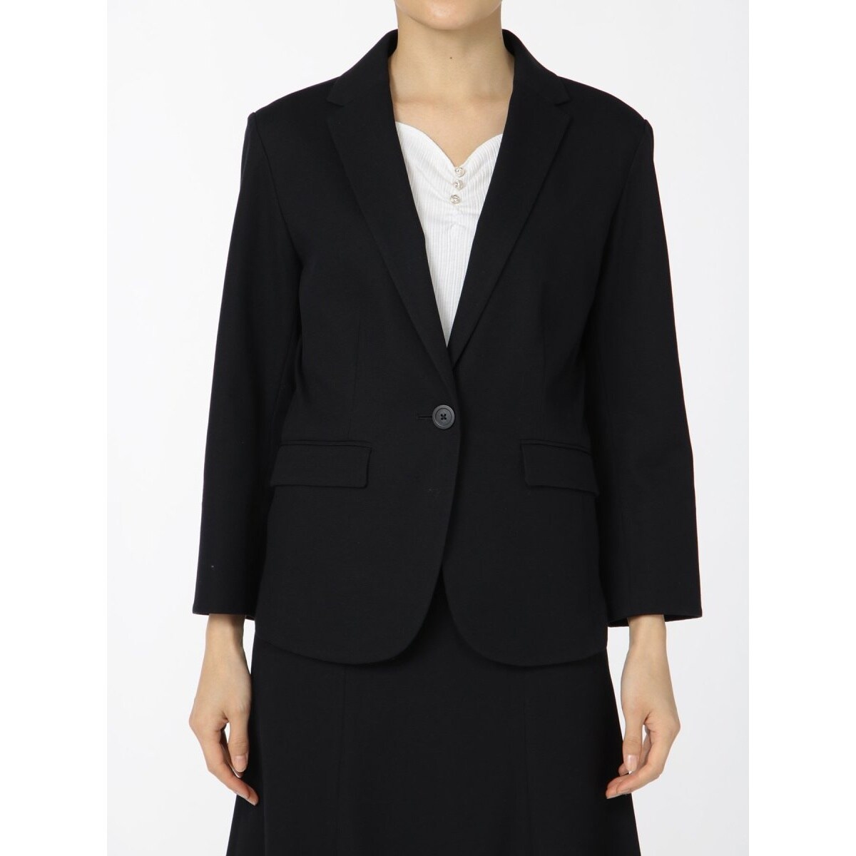 ストレッチ ウォッシャブル】m.f.エディトリアル 1釦7分袖ジャケット