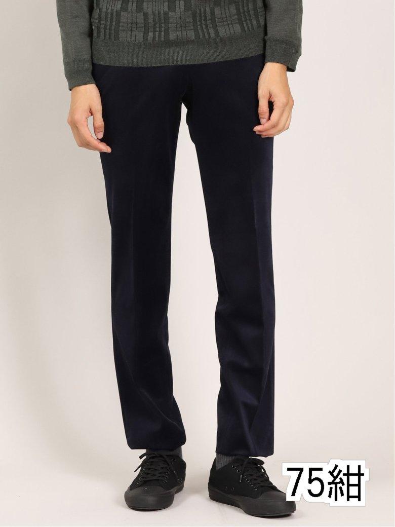 m.f.エディトリアル リッチベロア スリムスラックス 紺(セットアップ