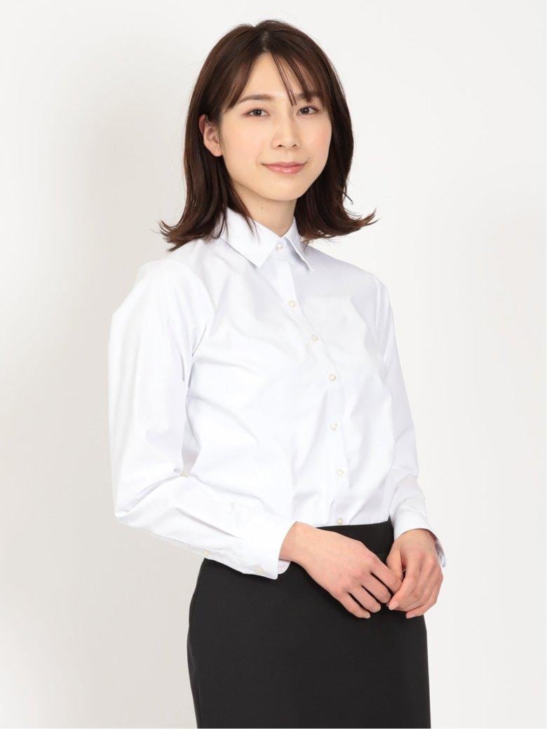 m.f.エディトリアル 配色バンドカラー 長袖比翼ブラウス | m.f.