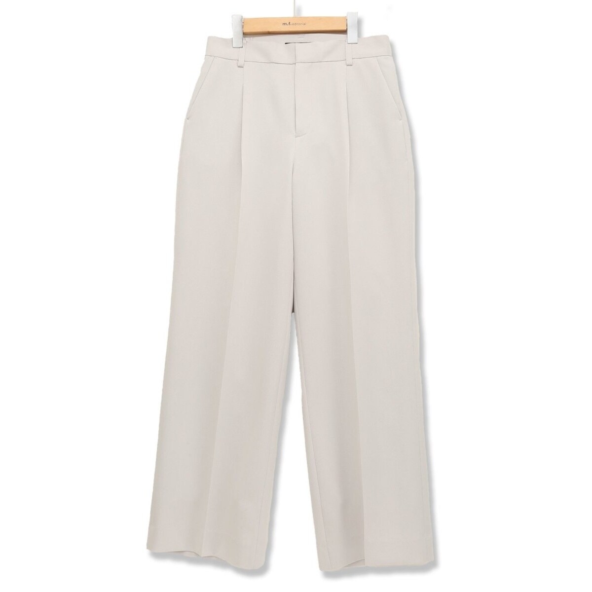 【NEW】m．f．エディトリアル/麻調合繊 セットアップ ワイドパンツ ライトグレー m.f.エディトリアル 麻調合繊 ワイドパンツ ライトグレー(セットアップ