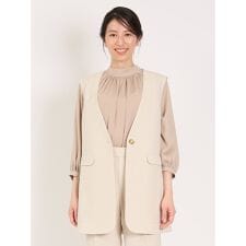 m.f.エディトリアル 麻調合繊 ロングジレ(セットアップ可能)