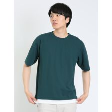 kaule 裾フェイクレイヤード クルーネック半袖Ｔシャツ
