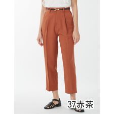 m.f.エディトリアル リネン風シャンブレー テーパードパンツ(セットアップ可能)