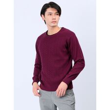 m.f.エディトリアル ストレッチウォッシャブル ふわもち編地MIX クルーニット