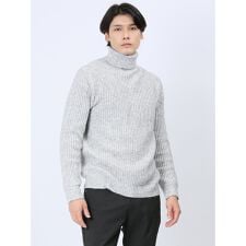 m.f.エディトリアル メランジ畦編 タートルニット