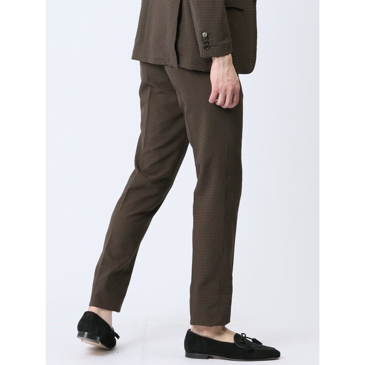 m.f.エディトリアル ドットエア ノータックビジネスパンツ 茶