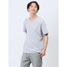 m.f.エディトリアル 杢ワッフル Vネック半袖Tシャツ