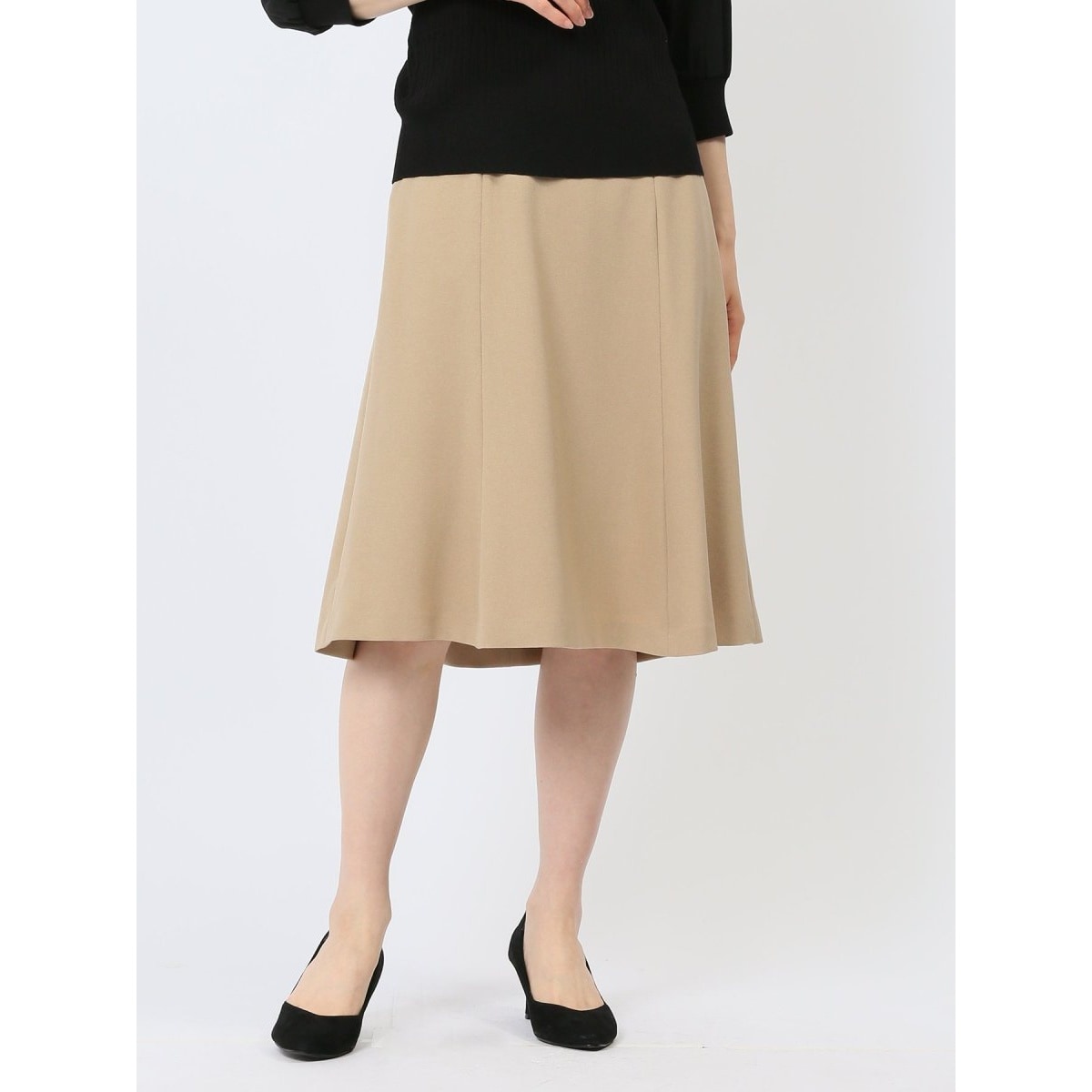 【NEW】m．f．エディトリアル（m．f．editorial）/ストレッチウォッシャブル Aラインスカート キャメル(セットアップ可能) m.f.エディトリアル ストレッチウォッシャブル Aラインスカート