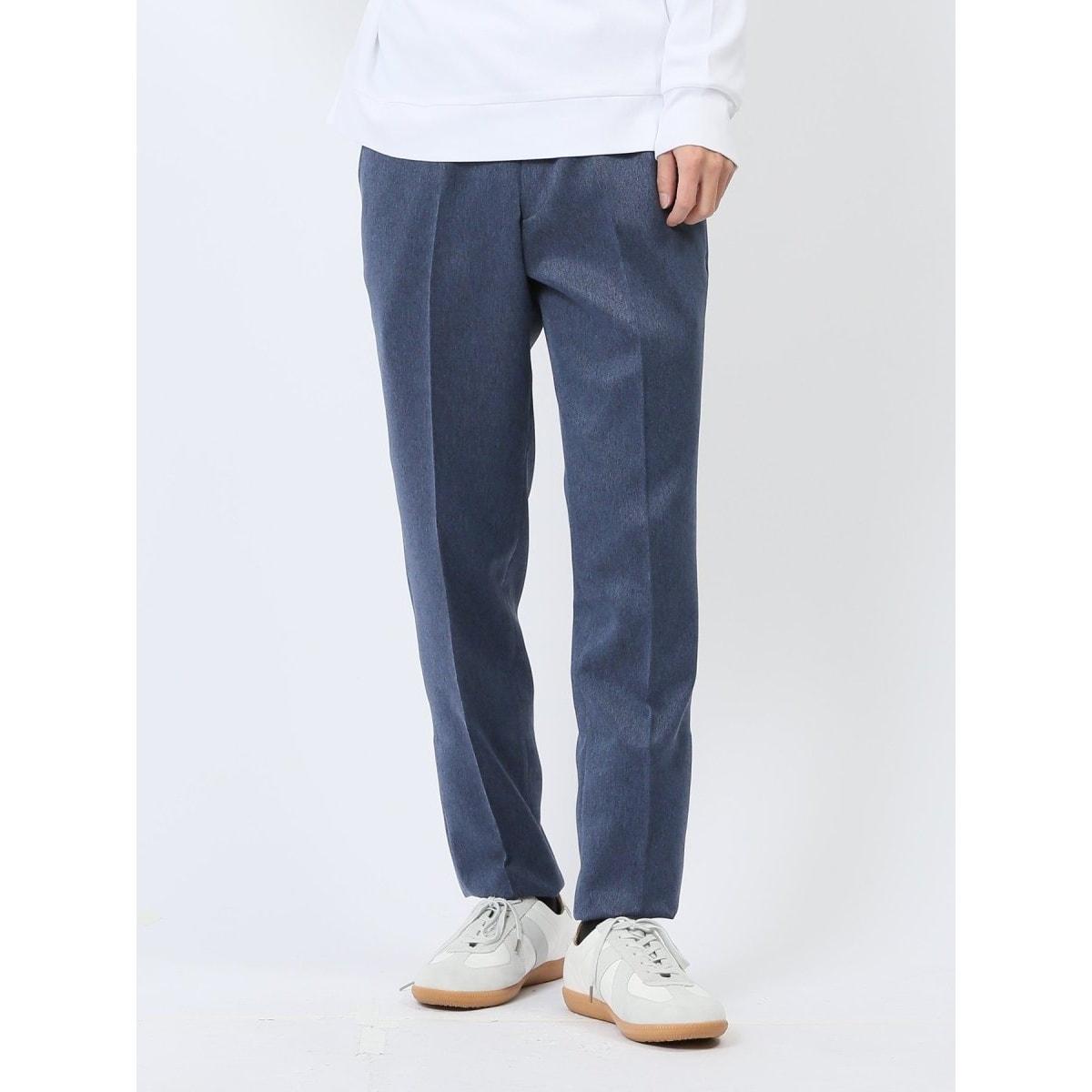 m．f．エディトリアル（m．f．editorial）/m．f．エディトリアル ウォッシャブル ノータック ビジネスパンツ ツイル青(セットアップ可能) m.f.エディトリアル ウォッシャブル ノータック ビジネスパンツ ツイル