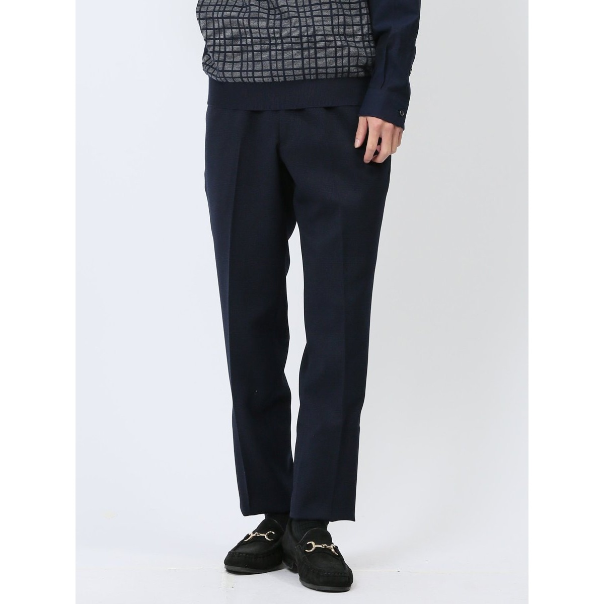 m．f．エディトリアル（m．f．editorial）/m．f．エディトリアル ウォッシャブル ノータック ビジネスパンツ 紺(セットアップ可能) m.f.エディトリアル ウォッシャブル ノータック ビジネスパンツ 紺