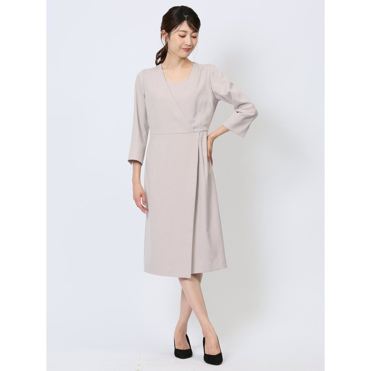 ストレッチ ウォッシャブル】m.f.エディトリアル サックワンピース