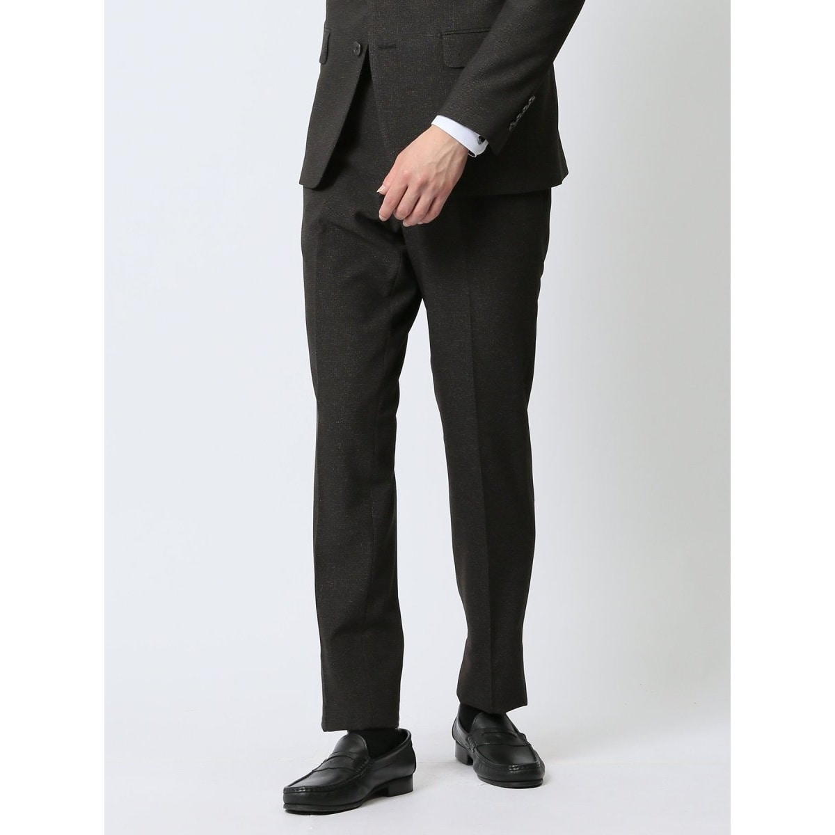 m.f.エディトリアル ストレッチウォッシャブル ノータックパンツ 組織