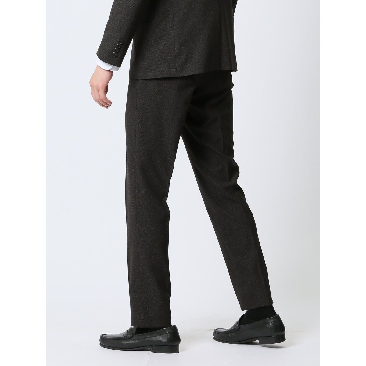 m．f．エディトリアル（m．f．editorial）/m．f．エディトリアル ストレッチウォッシャブル ノータックパンツ 組織こげ茶(セットアップ… m.f.エディトリアル ストレッチウォッシャブル ノータックパンツ 組織