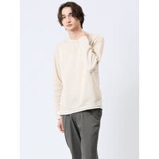 m.f.エディトリアル メランジ裏起毛 クルーネック長袖Tシャツ
