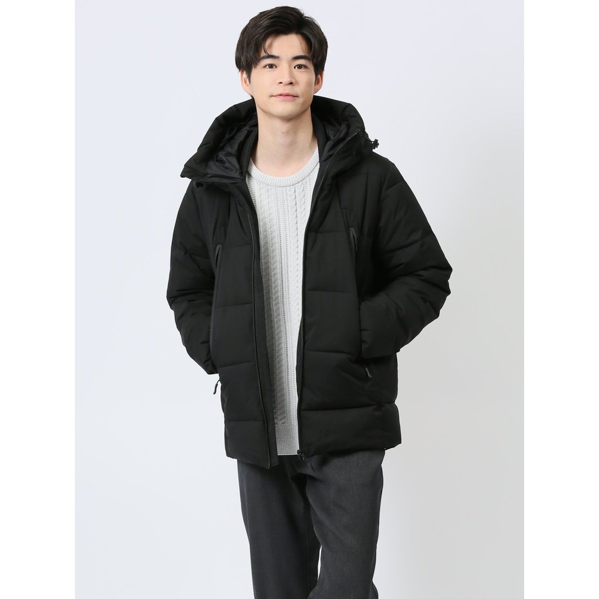 【ストレッチ撥水防風UVカット】ALLWEATHERTEXフーデット中綿アウター