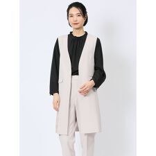 【ストレッチ ウォッシャブル】m.f.エディトリアル ロングジレ ライトグレー(セットアップ可能)