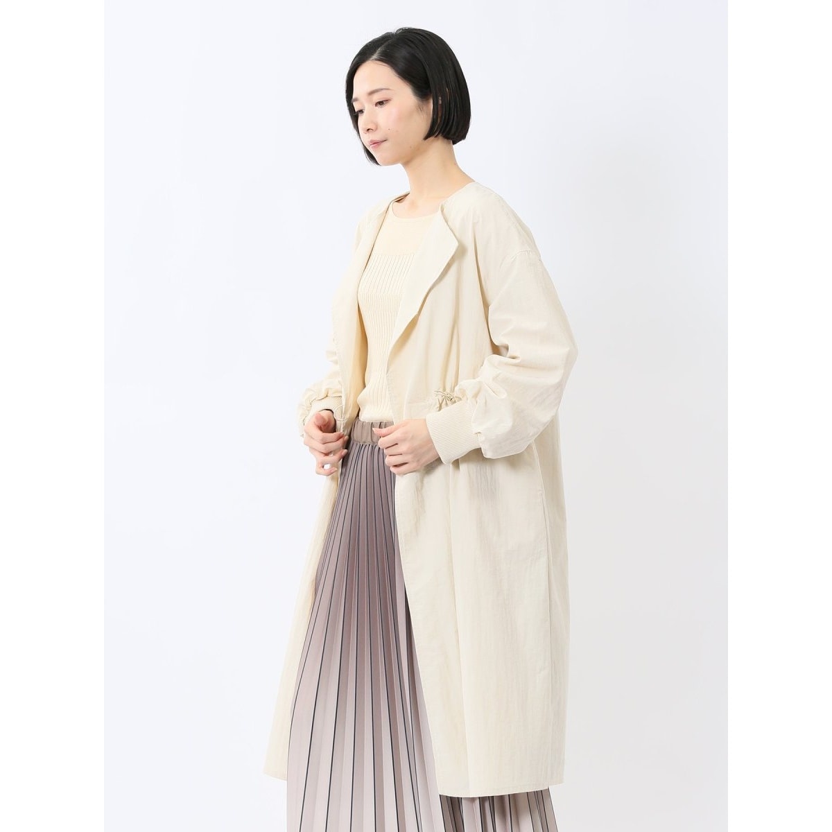 m．f．エディトリアル（m．f．editorial）/【リラックス ロング丈】イノウェーブ ノーカラーコート リラックス ロング丈】イノウェーブ ノーカラーコート | m.f.