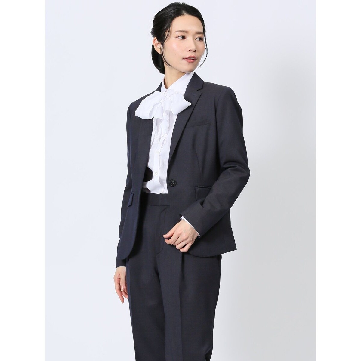 スーツセレクト ノーカラー セットアップ スーツ ネイビー WEB限定/OUTLET】【発送在庫あり】【RBC】【年間】ノーカラー1釦