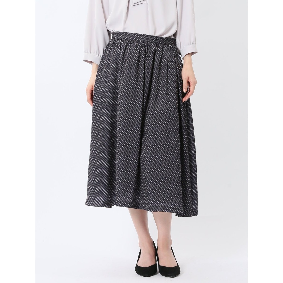 ロング丈 フェミニン】m.f.エディトリアル シルキーローン タック