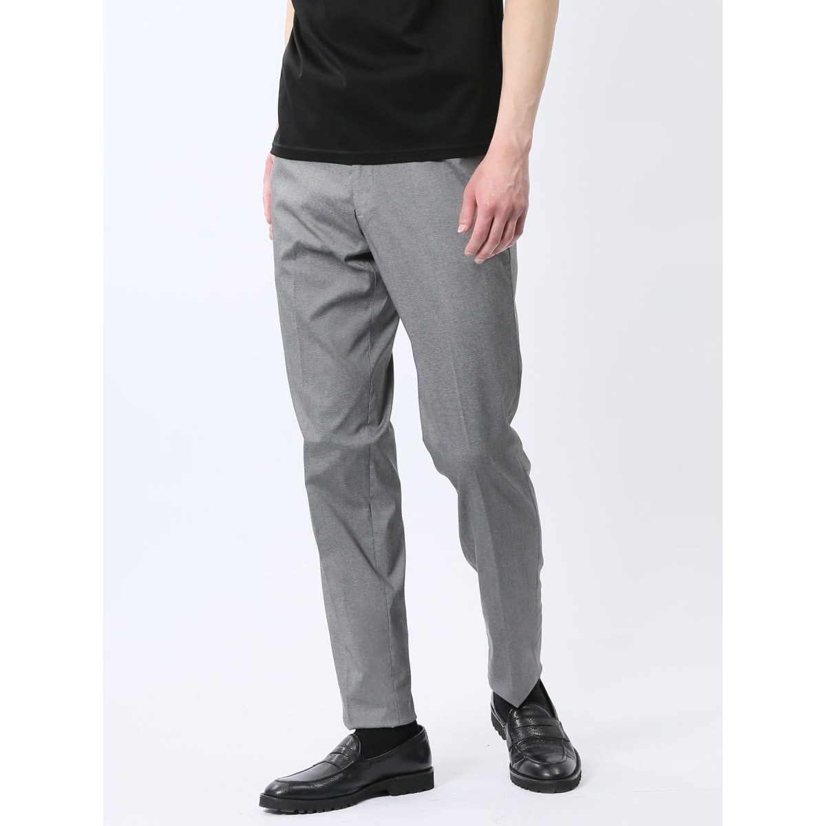 m.f.エディトリアル リッチベロア スリムスラックス 紺(セットアップ