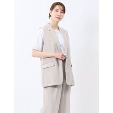 【マシンウォッシャブル】m.f.エディトリアル 麻調合繊 テーラード ロングジレ（セットアップ可能）