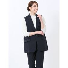 【マシンウォッシャブル】m.f.エディトリアル 麻調合繊 テーラード ロングジレ（セットアップ可能）