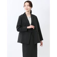 m.f.エディトリアル(m.f.editorial)の【接触冷感 ウォッシャブル】m.f.エディトリアル 杢調ダブルジャケット 黒(セットアップ可能)