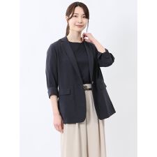 【麻調合繊素材】m.f.エディトリアル タンブラーブッチャー 7分袖ジャケット(セットアップ可能)
