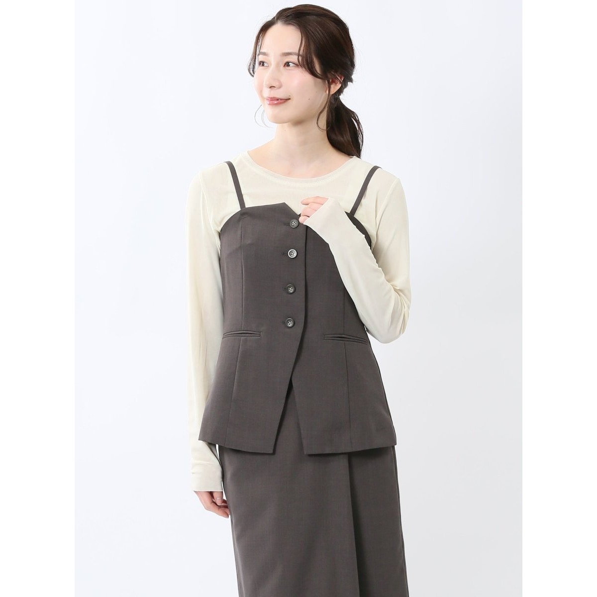 【洗える / UVカット / ストレッチ】 セットアップ ベスト　S〜4L 洗える / UVカット / ストレッチ】 セットアップ ベスト S～4L