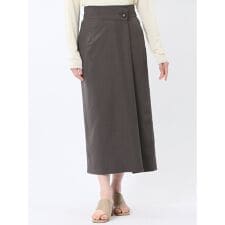 m.f.エディトリアル(m.f.editorial)の【接触冷感 ウォッシャブル】m.f.エディトリアル 杢調 ラップ風ロングスカート(セットアップ可能)