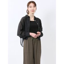 【ウォッシャブル】m.f.エディトリアル ショート シアー長袖シャツ