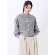 【ウォッシャブル】m.f.エディトリアル ショート シアー長袖シャツ