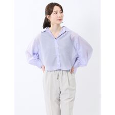 【ウォッシャブル】m.f.エディトリアル ショート シアー長袖シャツ