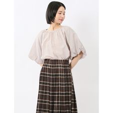 【ハンドウォッシャブル】m.f.エディトリアル シアースラブ 半袖プルオーバーブラウス