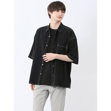 m.f.エディトリアル タスランステッチ レギュラーカラー半袖シャツ