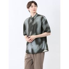 m.f.エディトリアル 接触冷感 総柄 レギュラーカラー 半袖シャツ