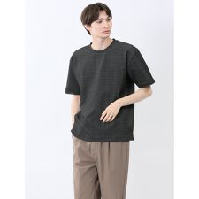 m.f.エディトリアル ジグザグジャガード クルーネック半袖Tシャツ
