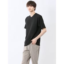 m.f.エディトリアル ドビー天竺 Vネック半袖Tシャツ