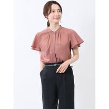 m.f.エディトリアル(m.f.editorial)の【ストレッチ】【吸水速乾】【抗菌防臭】m.f.エディトリアル バンドカラー フレア袖 比翼ブラウス