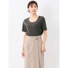 【ストレッチ】【ウォッシャブル】m.f.エディトリアル シルケットポンチ クルーネック半袖Tシャツ