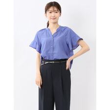 【UVカット】【高通気】【ウォッシャブル】m.f.エディトリアル 袖フリル前開き スキッパーシャツ