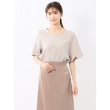 【ウォッシャブル】m.f.エディトリアル 麻調合繊 プルオーバー 半袖ブラウス(セットアップ可能)