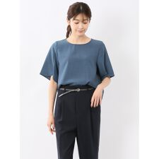 【ウォッシャブル】m.f.エディトリアル 麻調合繊 プルオーバー 半袖ブラウス(セットアップ可能)