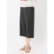 【ウォッシャブル】m.f.エディトリアル 麻調合繊 ボタン付き クロップドパンツ(セットアップ可能）